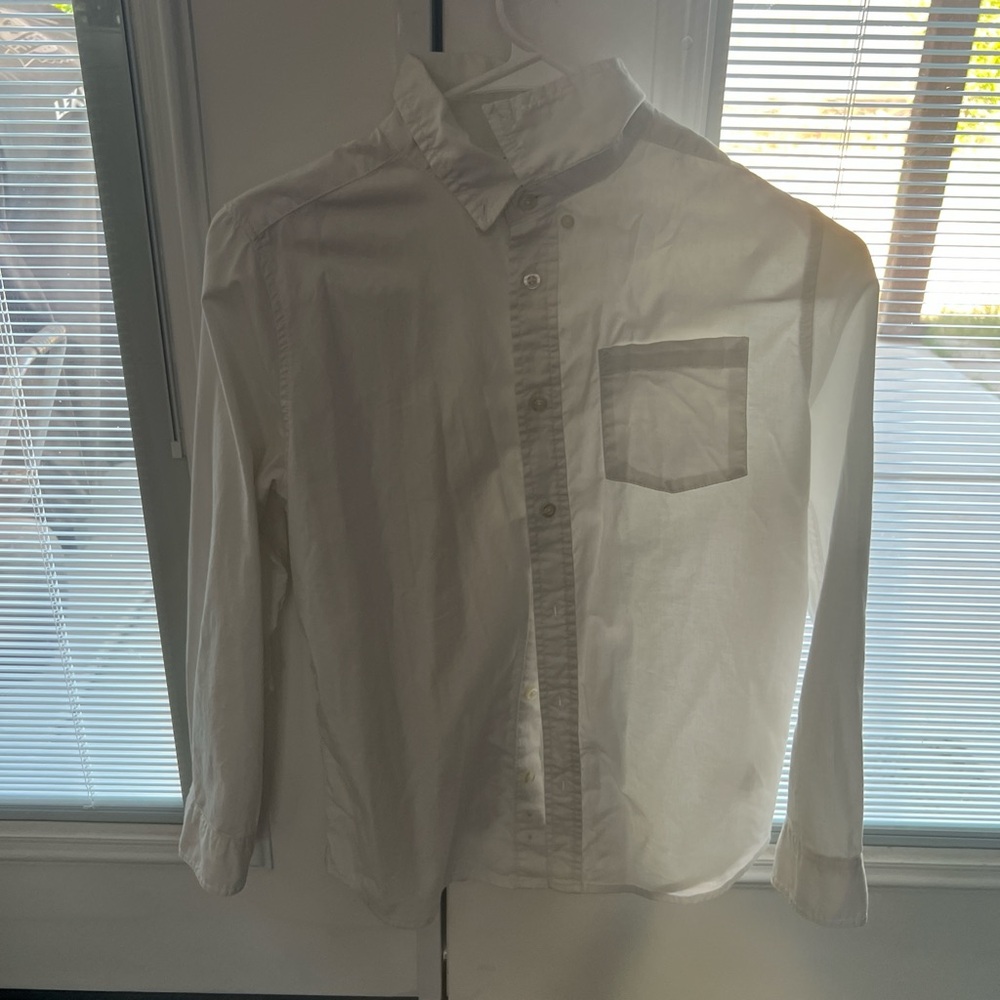 Wonder Nation White Casual Button Down Shirt